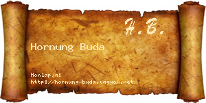 Hornung Buda névjegykártya
